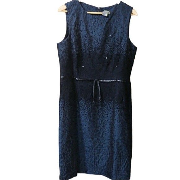 Taylor Beautiful Green & Black Ombre Sequin Career Sleeveless Dress 14 - Picture 1 of 16